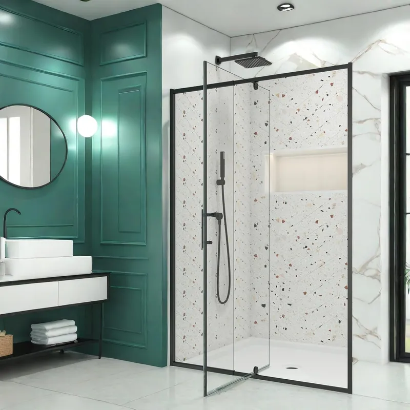 ChicFurnit Pivot Frame Glass Shower Door